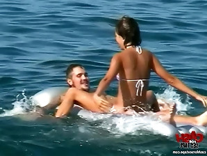 A teen couple loves to be free wild and they are getting freaky at the sunny beach.